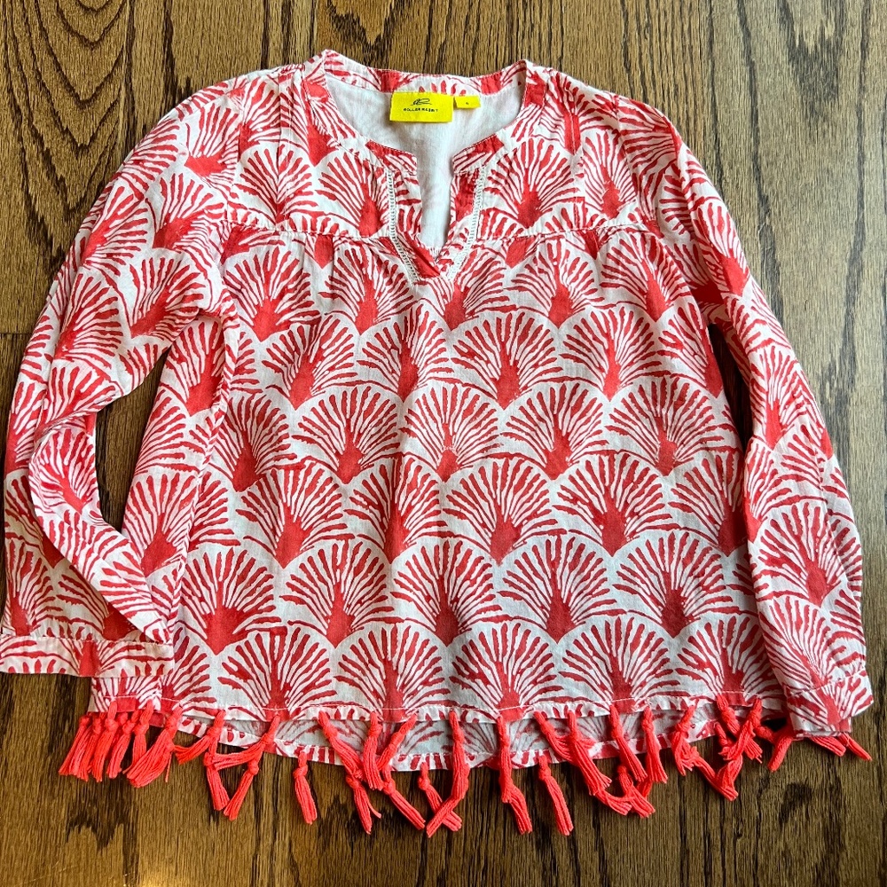Roller Rabbit girls top or cover up size 6, EUC!
